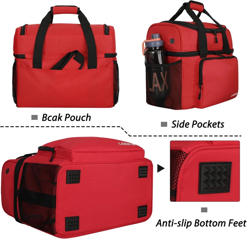 LARIPOP 2 Ball Bowling Bag, Double Bowling Ball Bag with Dual Padded Holder & Shoe Compartment- Fits Shoes Up to Mens Size 16 - Image 4